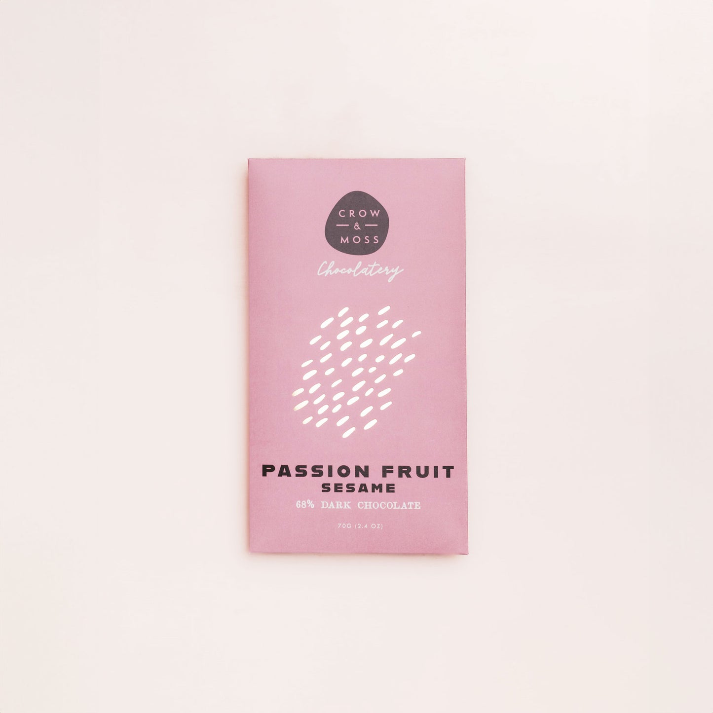 Passion Fruit Sesame Dark Chocolate Bar 68%