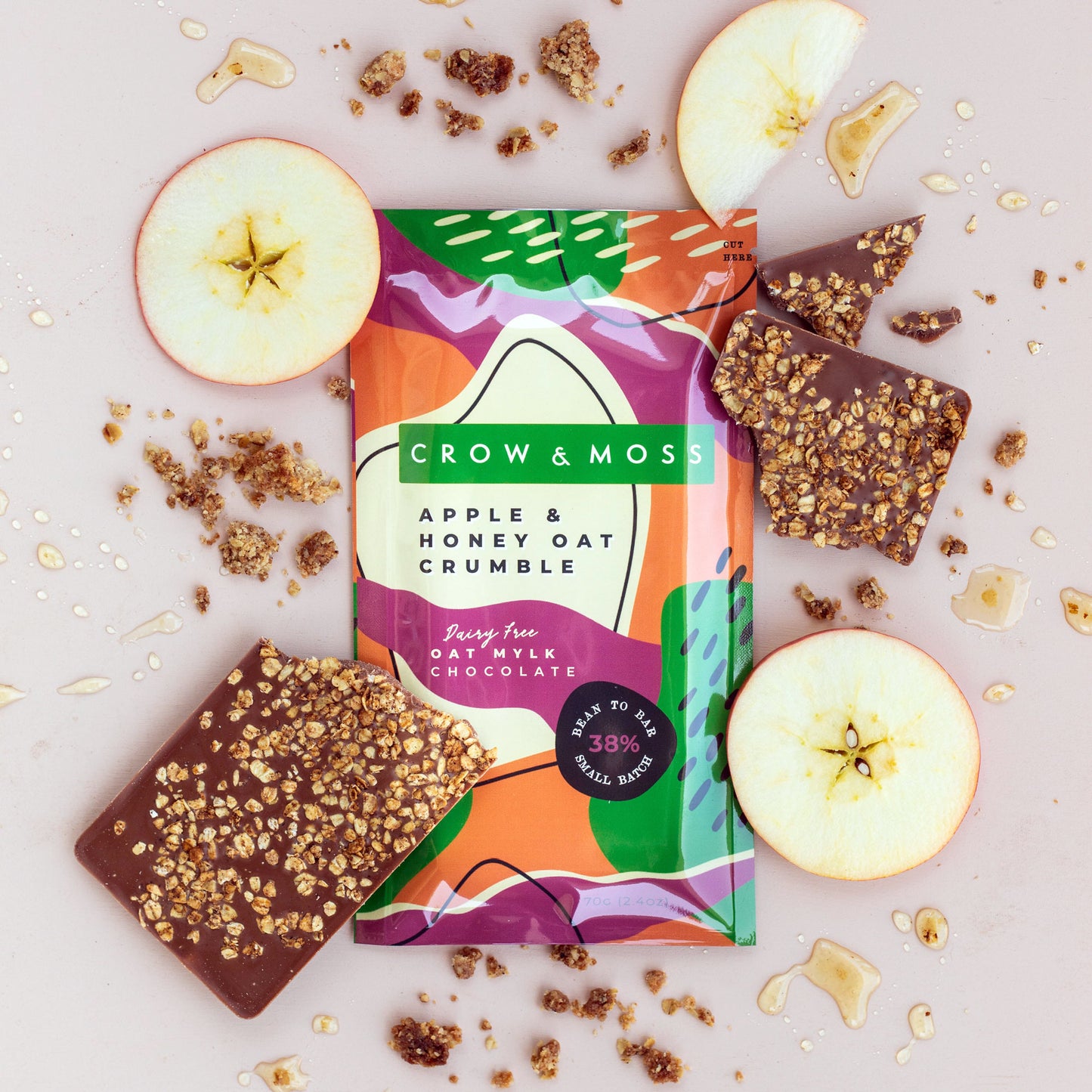 Apple & Honey Oat Crumble and Oat Mylk Bar 38%