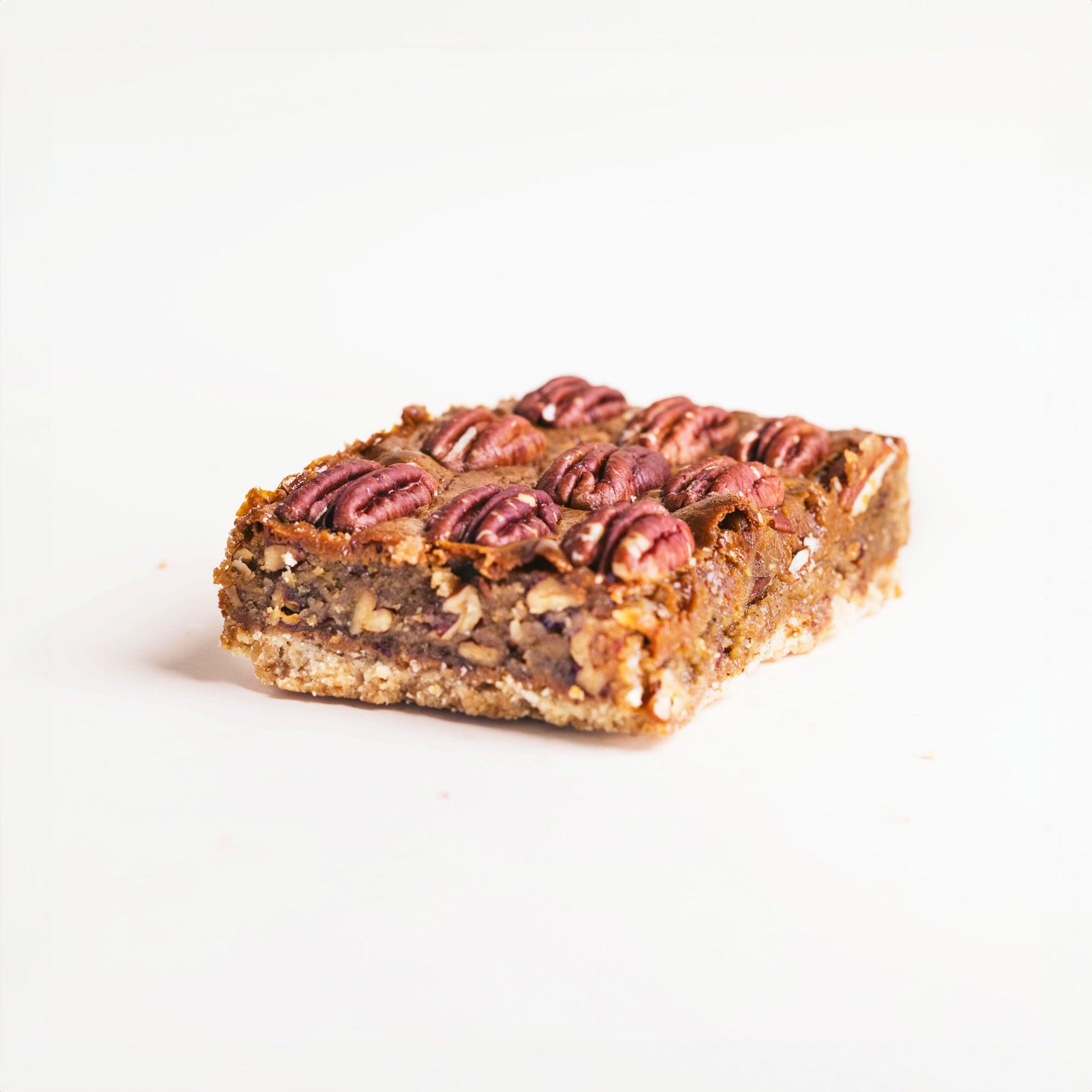 Single Pecan Pie Blondie Bar on a white background.