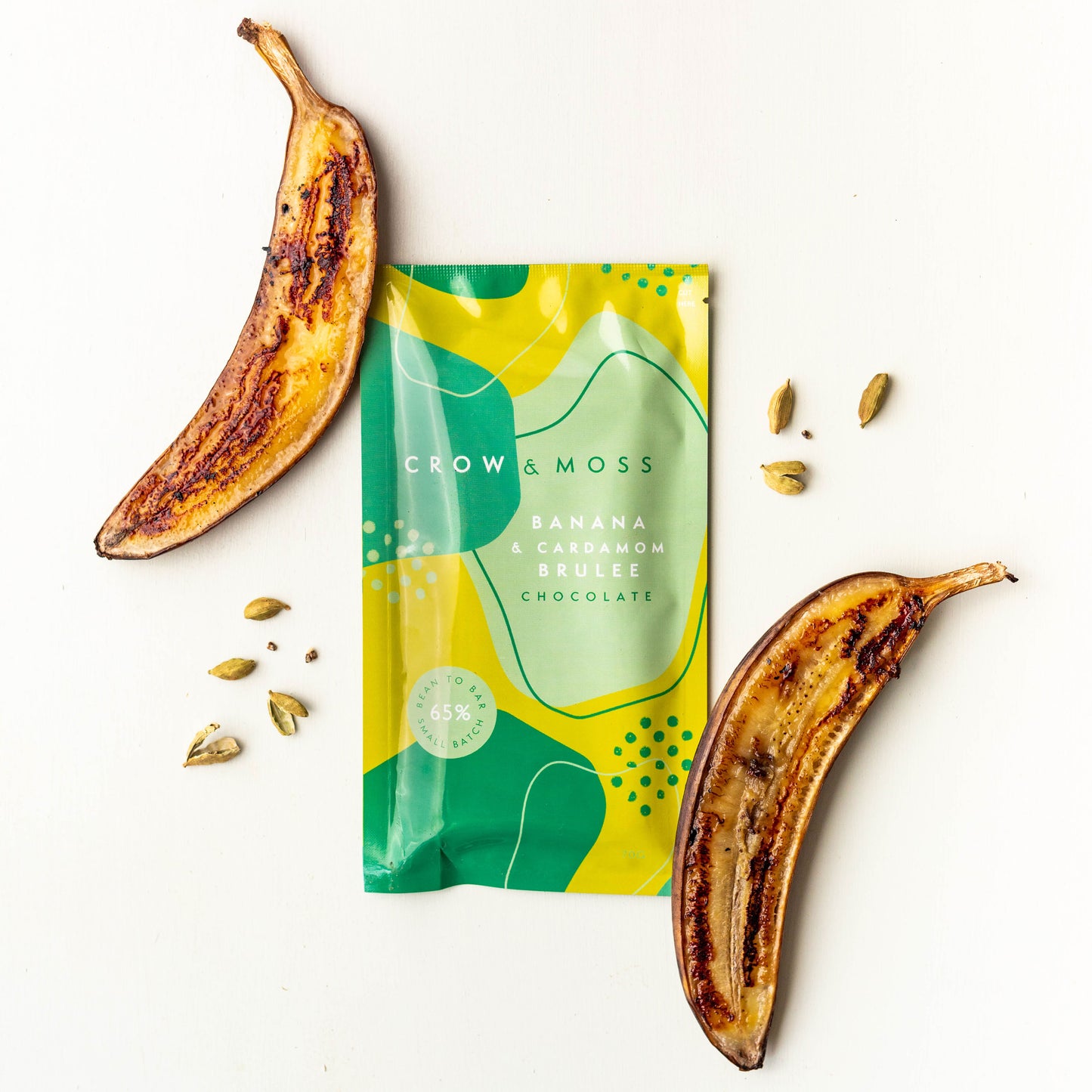 Banana Cardamom Brulee Dark Chocolate Bar 65%