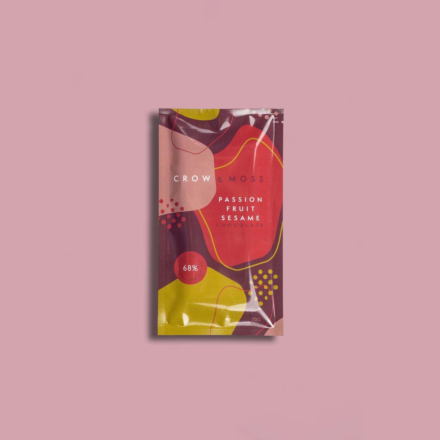 Passion Fruit Sesame Dark Chocolate Bar 68%