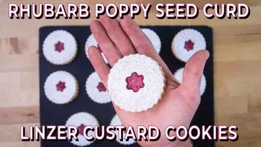 Let's Make: Rhubarb Poppy Seed Curd Linzer Custard Cookies - The Shortest Name I Could Think Of