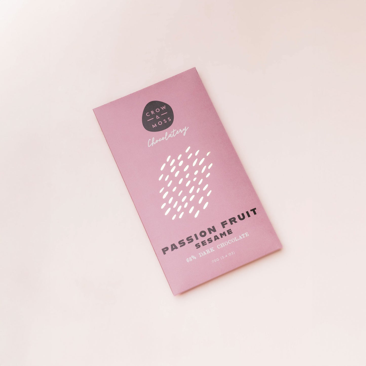 Passion Fruit Sesame Dark Chocolate Bar 68%