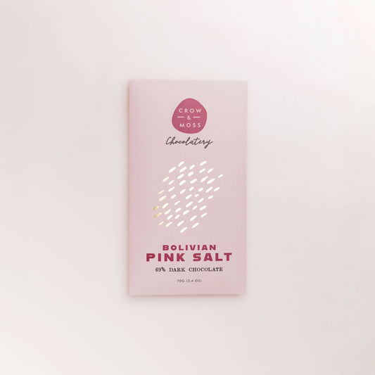 Bolivian Pink Salt Dark Chocolate Bar 69%