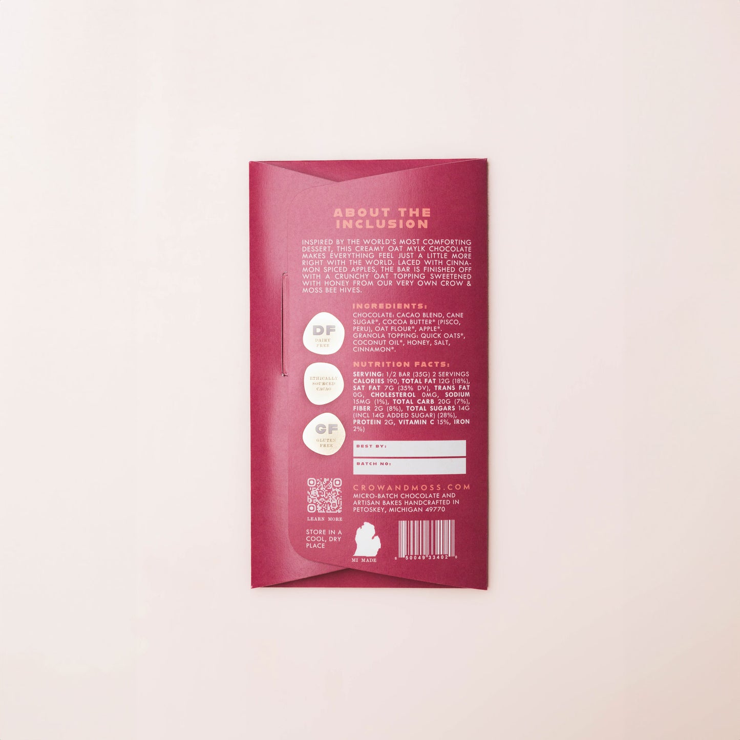 Apple Crumble and Oat Mylk Bar 38%