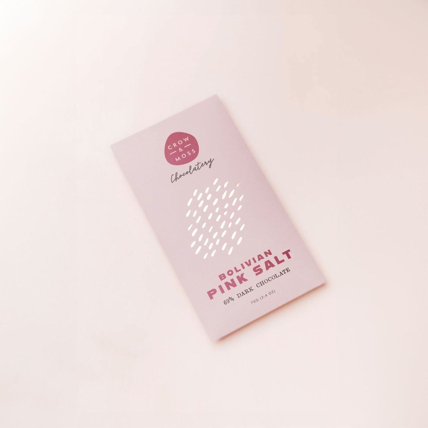 Bolivian Pink Salt Dark Chocolate Bar 69%